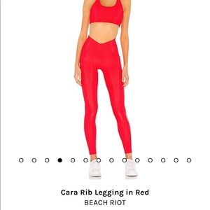 Beach Riot red ribbed workout set